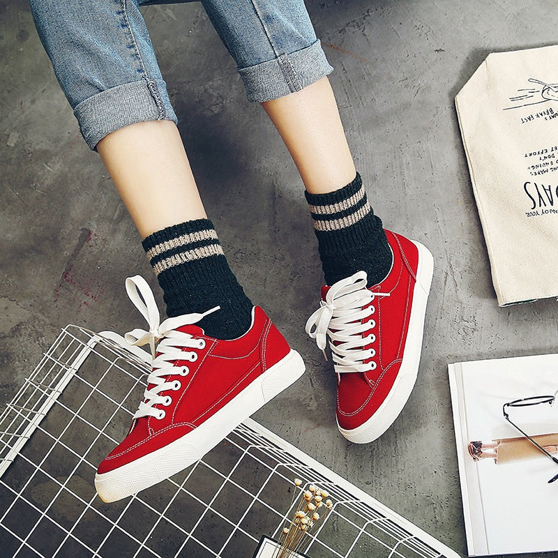 Star white shoes low shoes casual shoes help female Korean female students all-match cloth shoes Best YouTube Store
