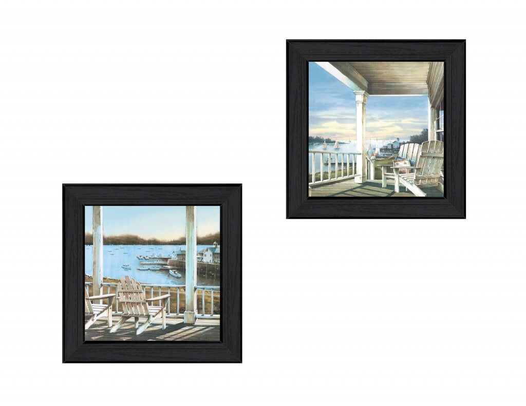Set Of Two Lake Side Black Framed Print Wall Art LuxuryLifeWay Online Store