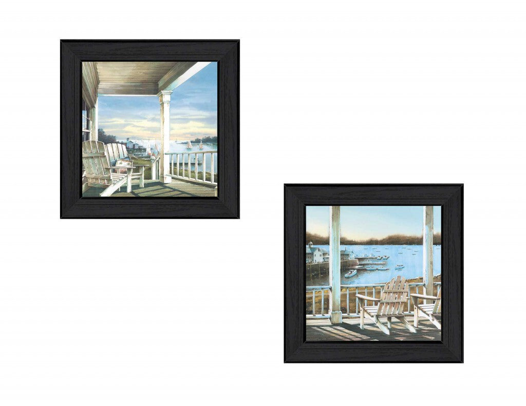 Set Of Two Lake Side Black Framed Print Wall Art LuxuryLifeWay Online Store
