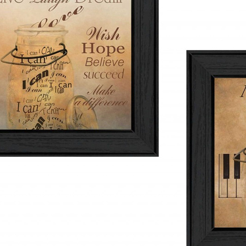 Set Of Two Music 3 Black Framed Print Wall Art LuxuryLifeWay Online Store
