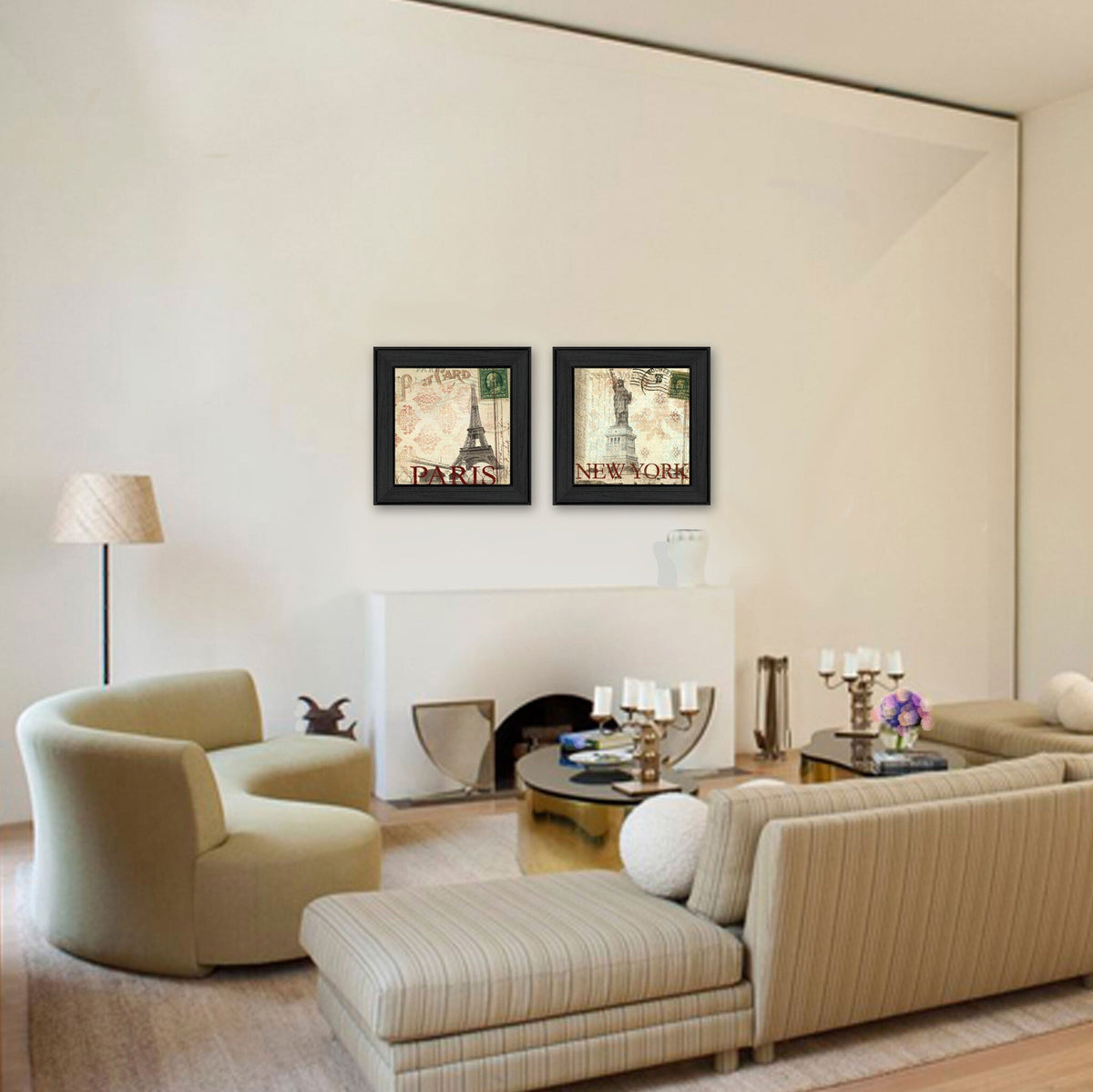 Set Of Two Post Cards Black Framed Print Wall Art LuxuryLifeWay Online Store