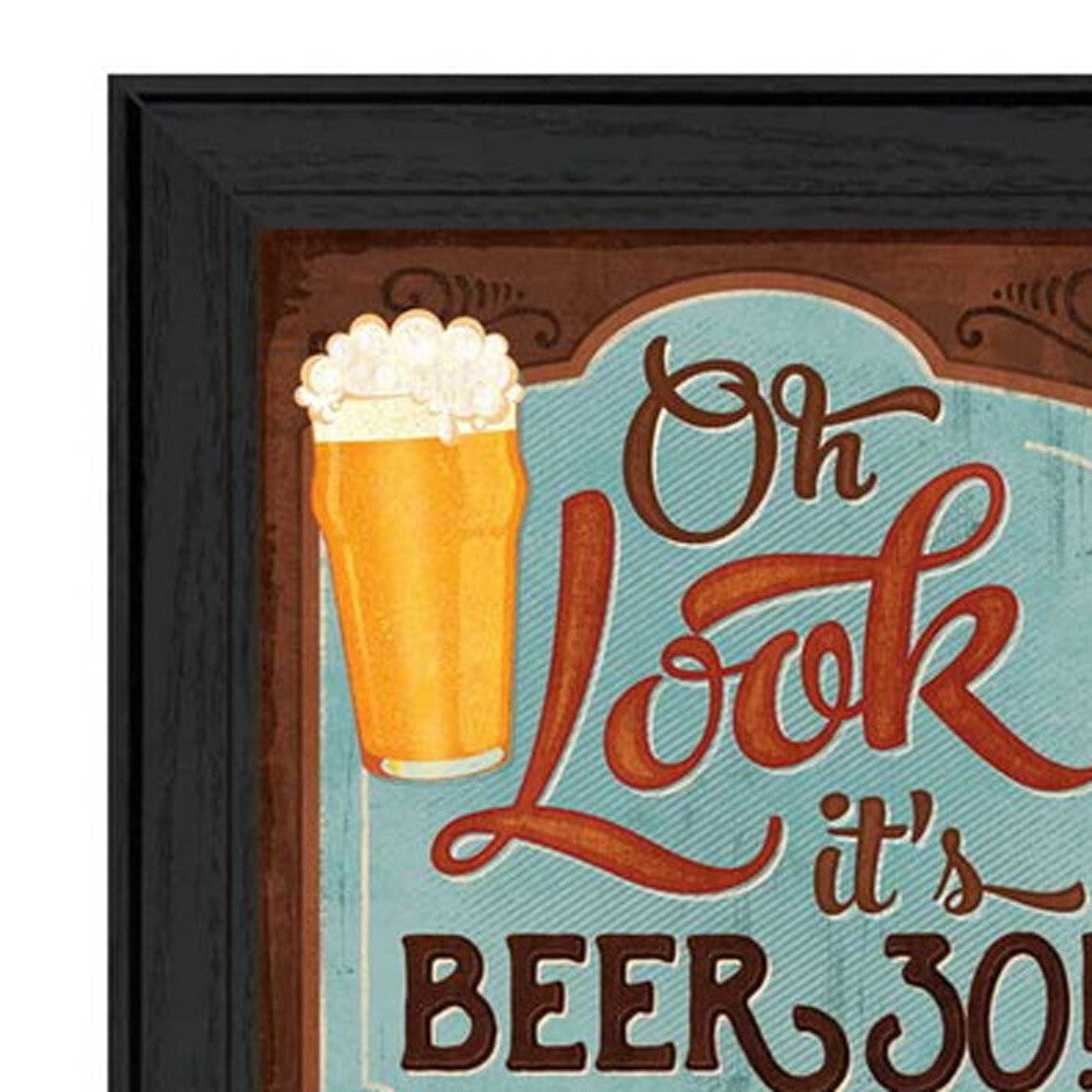 Set Of Two Beer Oclock Black Framed Print Wall Art LuxuryLifeWay Online Store
