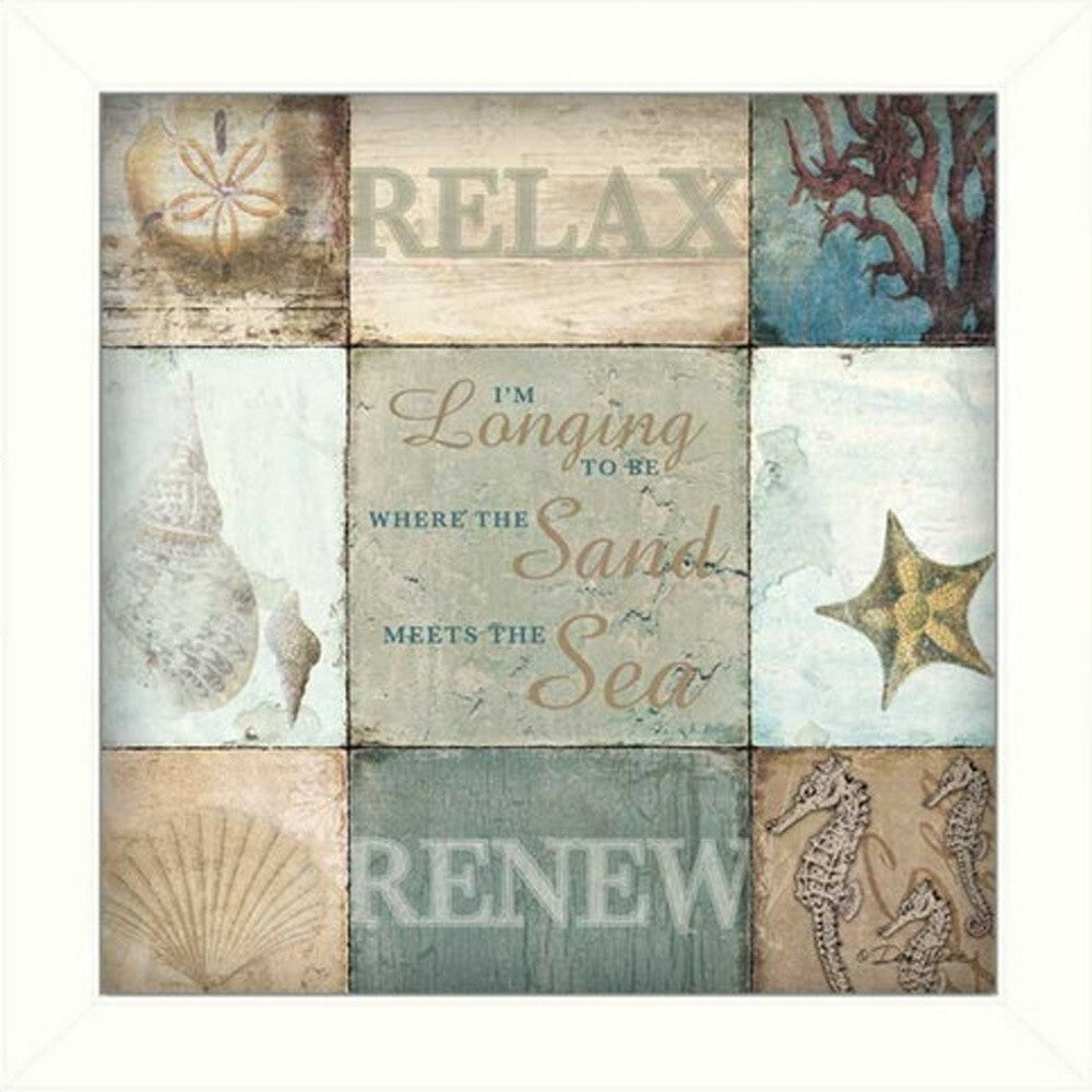 Set Of Two Sunshine Sand and Sea White Framed Print Wall Art LuxuryLifeWay Online Store