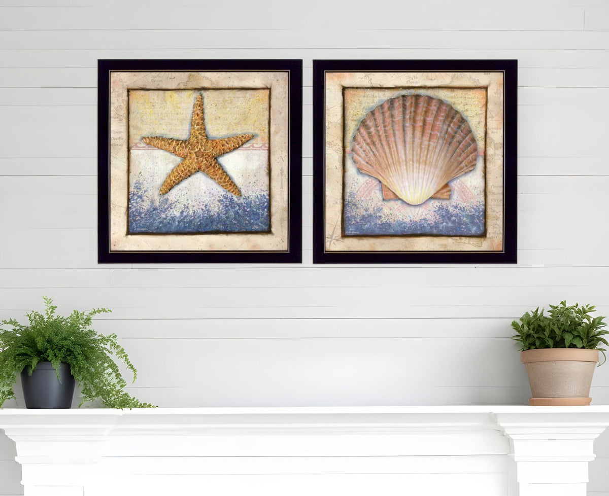 Set Of Two Sea Journey Black Framed Print Wall Art LuxuryLifeWay Online Store