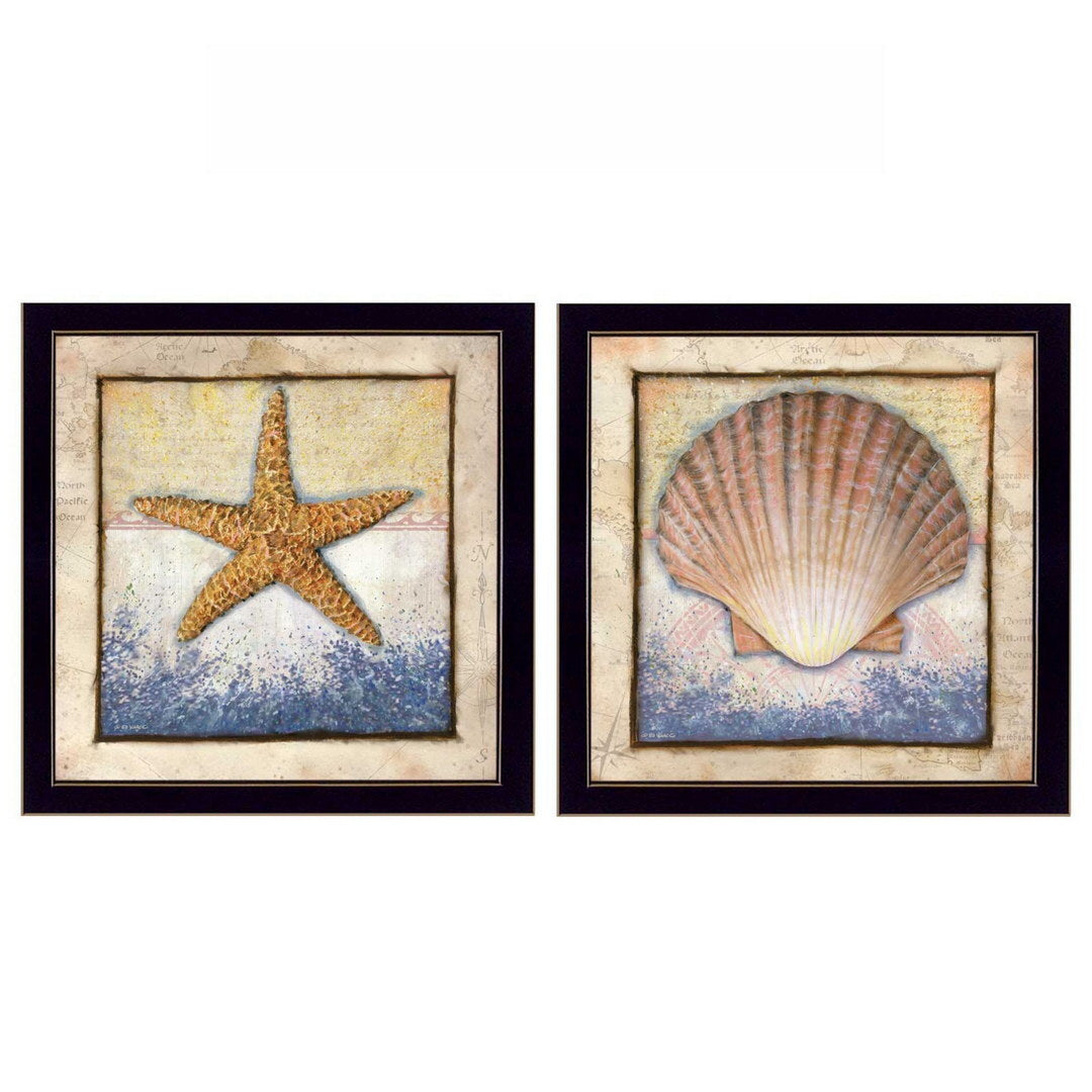Set Of Two Sea Journey Black Framed Print Wall Art LuxuryLifeWay Online Store