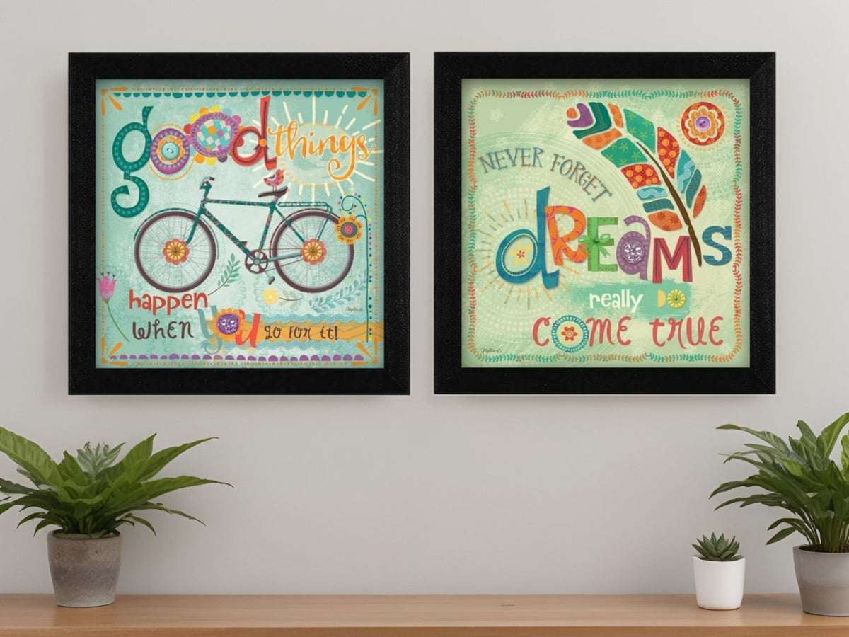 Set Of Two Good Things Black Framed Print Wall Art LuxuryLifeWay Online Store
