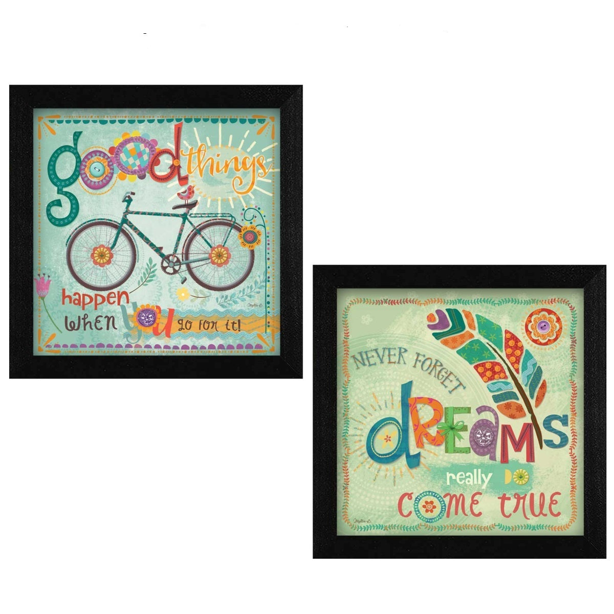 Set Of Two Good Things Black Framed Print Wall Art LuxuryLifeWay Online Store