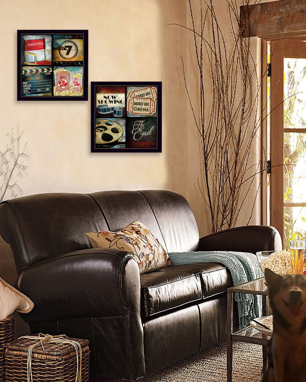 Set Of Two At The Movies Black Framed Print Wall Art LuxuryLifeWay Online Store