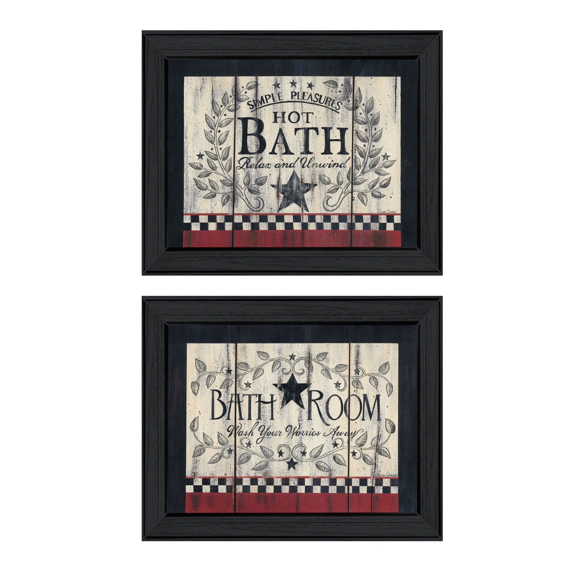 Set Of Two Hot Bath 7 Black Framed Print Bathroom Wall Art LuxuryLifeWay Online Store
