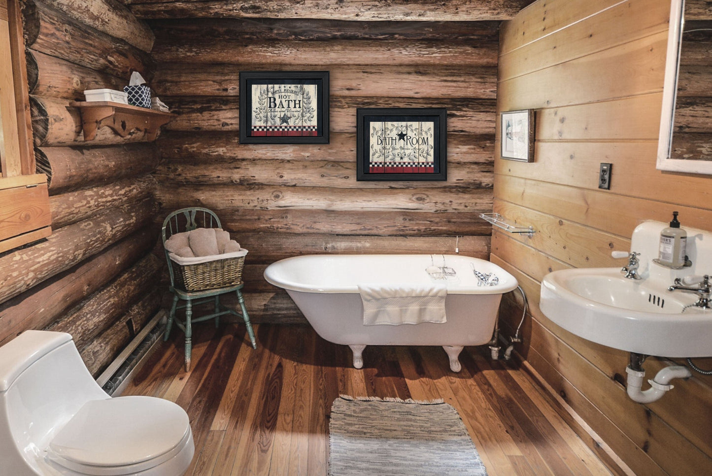 Set Of Two Hot Bath 7 Black Framed Print Bathroom Wall Art LuxuryLifeWay Online Store