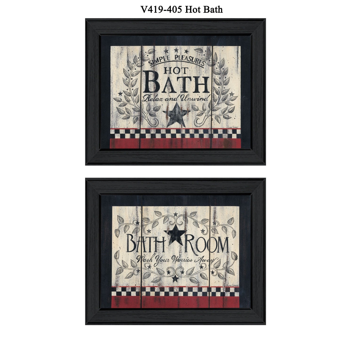 Set Of Two Hot Bath 7 Black Framed Print Bathroom Wall Art LuxuryLifeWay Online Store