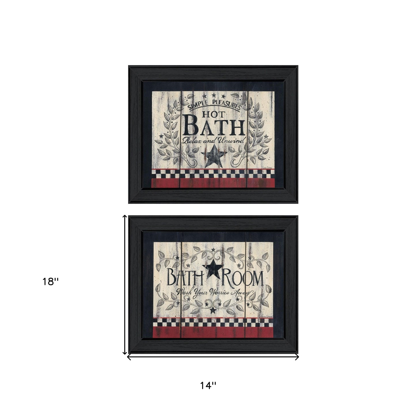 Set Of Two Hot Bath 7 Black Framed Print Bathroom Wall Art LuxuryLifeWay Online Store