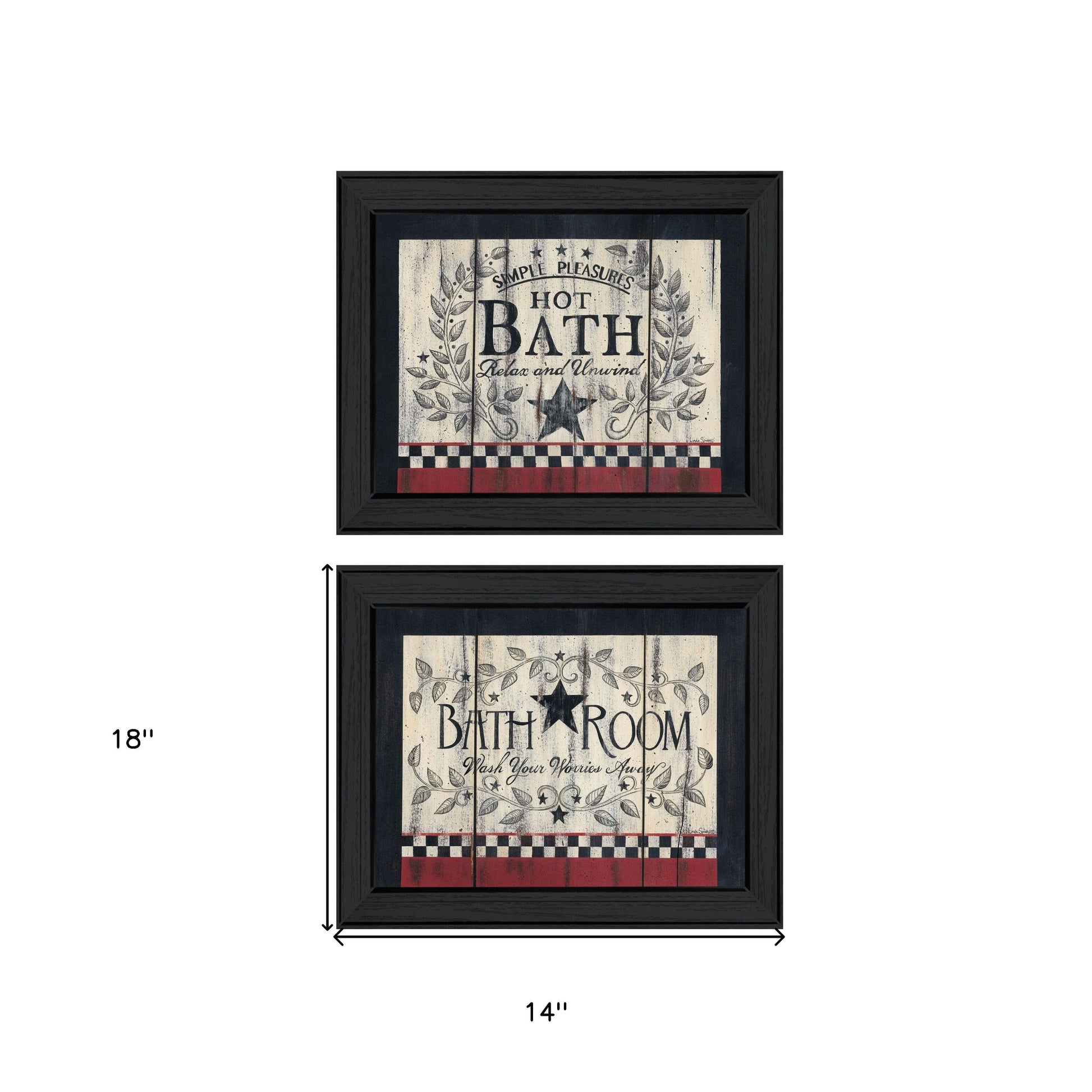 Set Of Two Hot Bath 7 Black Framed Print Bathroom Wall Art LuxuryLifeWay Online Store