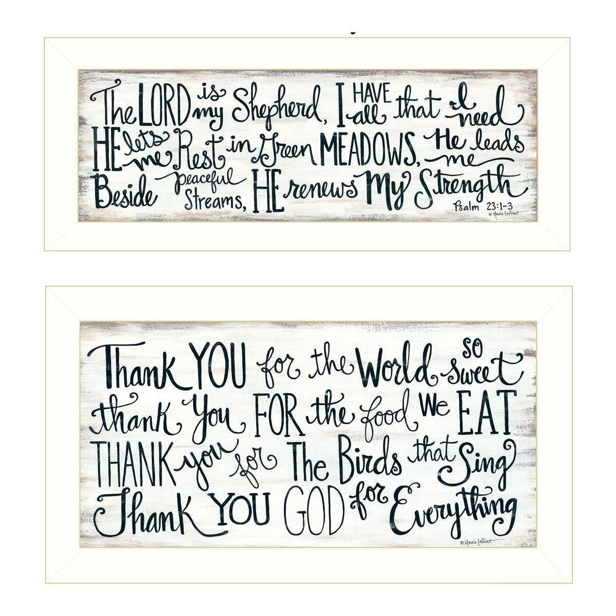 Set Of Two Thank You Lord 1 White Framed Print Wall Art LuxuryLifeWay Online Store