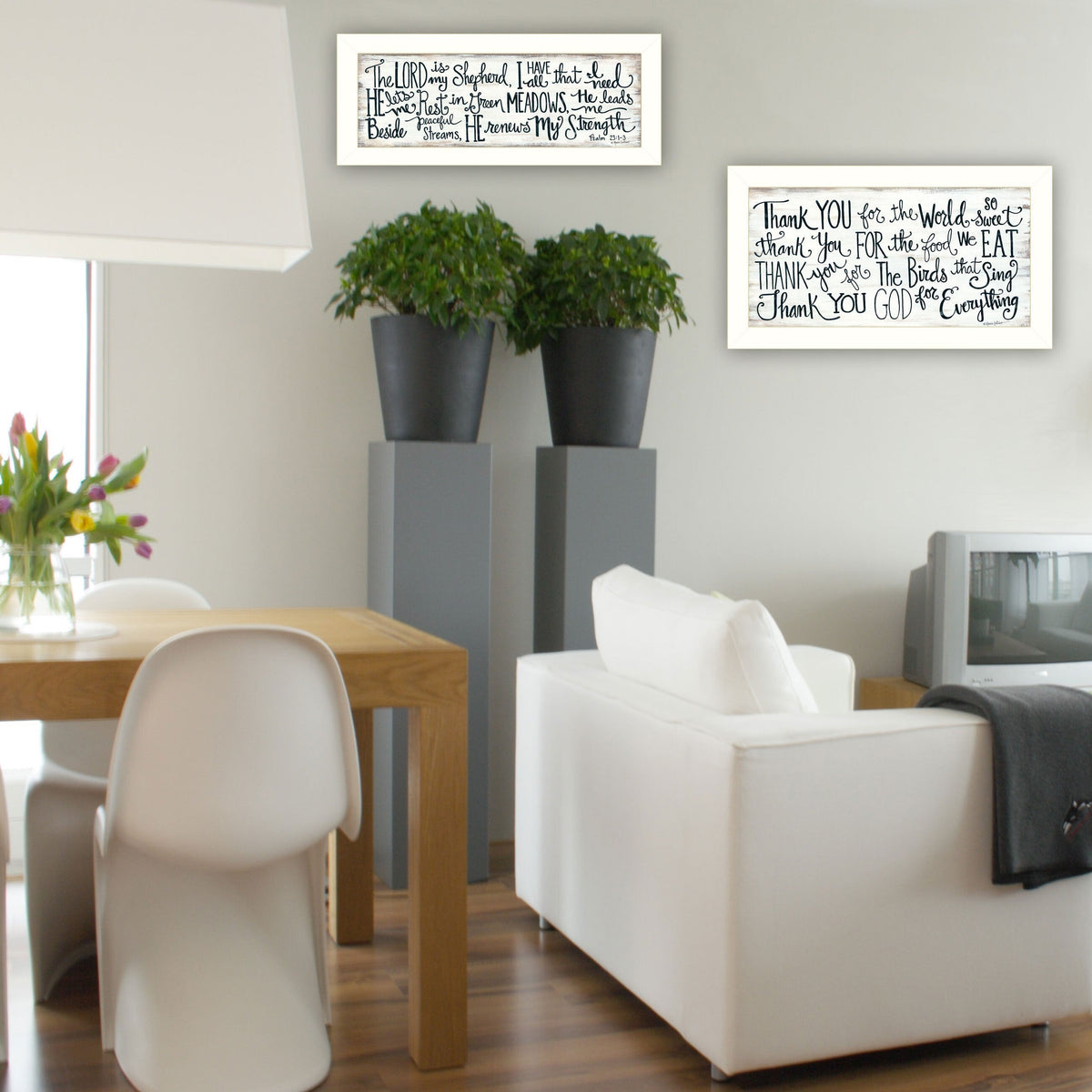 Set Of Two Thank You Lord 1 White Framed Print Wall Art LuxuryLifeWay Online Store