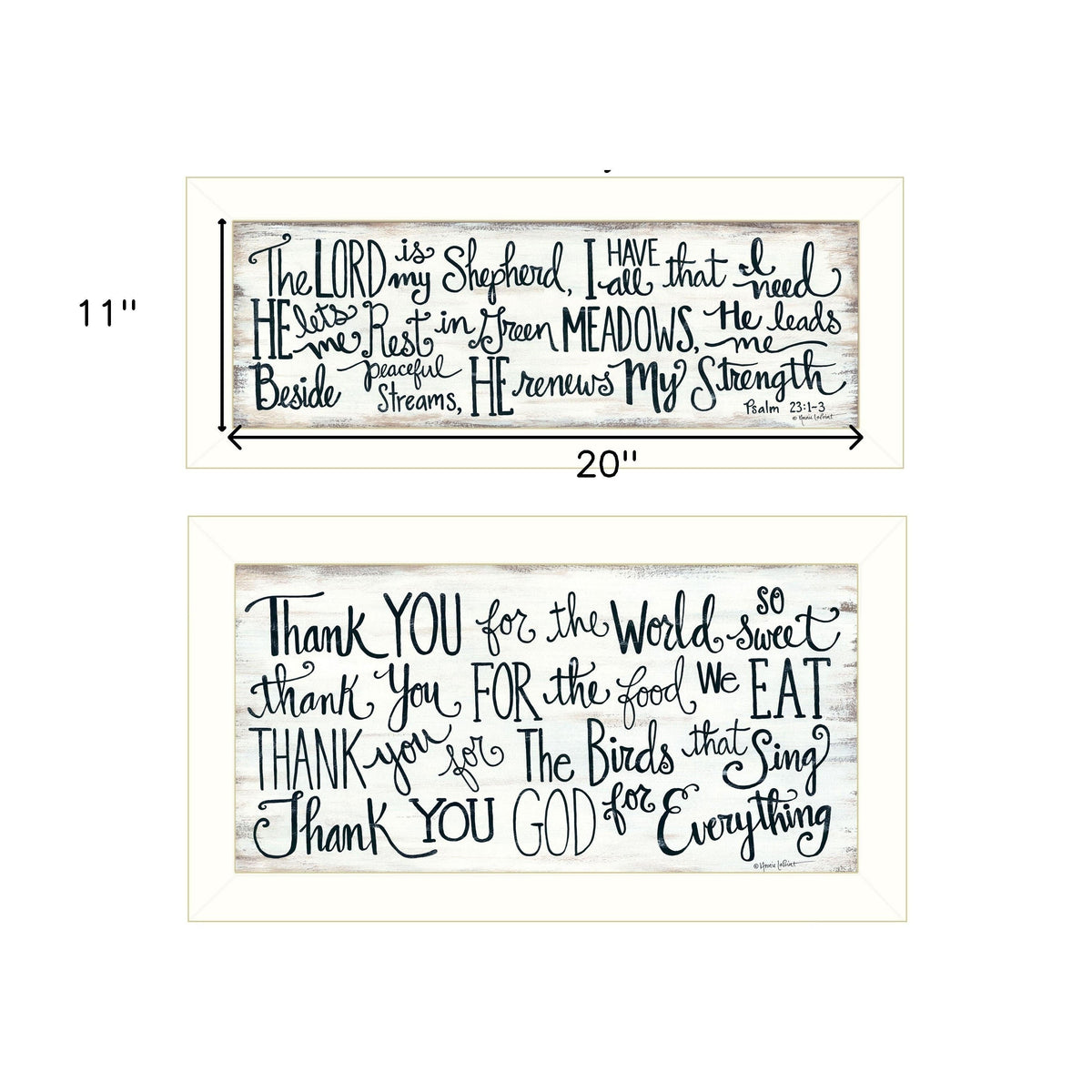 Set Of Two Thank You Lord 1 White Framed Print Wall Art LuxuryLifeWay Online Store