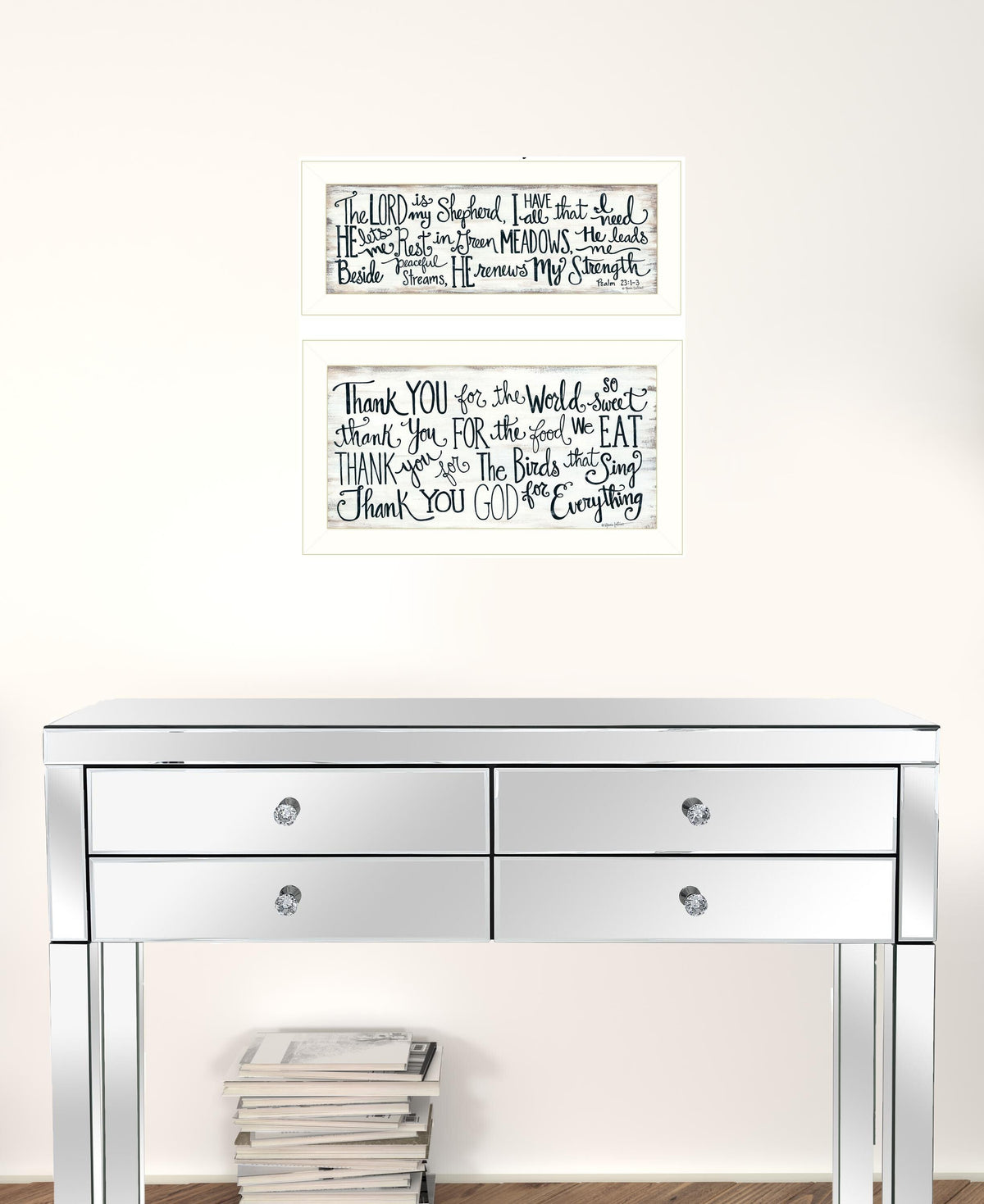 Set Of Two Thank You Lord 1 White Framed Print Wall Art LuxuryLifeWay Online Store