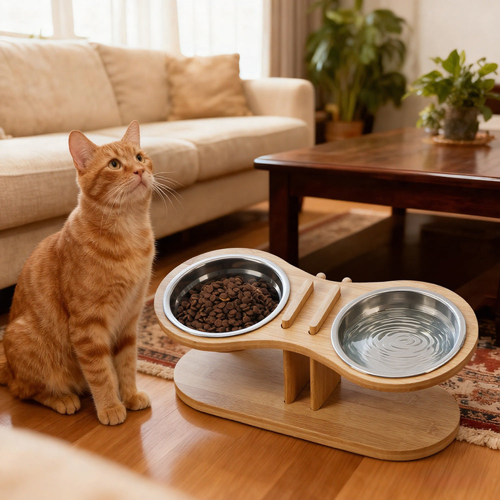 Adjustable Tilted Pet Stand With A Feeding Bowl Pets Fashion