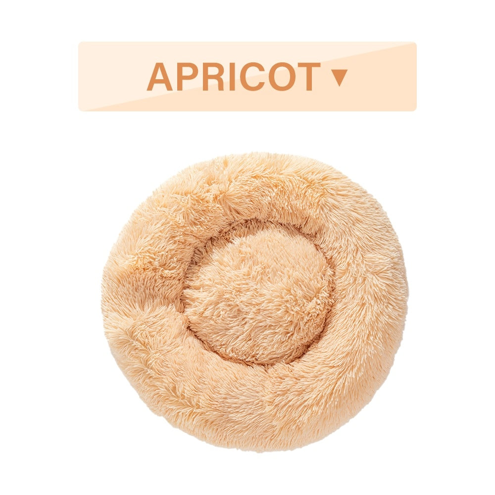 Fluffy Donut Dog Bed  Warm Soft Long Plush Pet Cushion Dog House Cat  Bed Washable Pet Sofa Mat Calming Samll Large Dog Beds Best YouTube Store