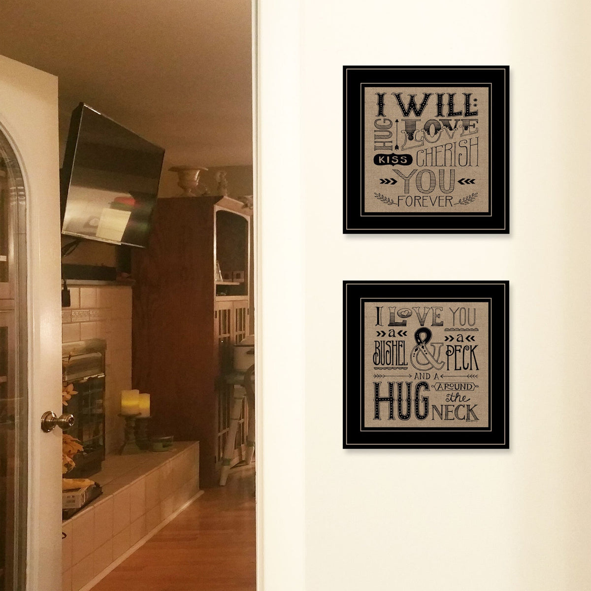 Set Of Two Hugs or Forever 2 Black Framed Print Wall Art LuxuryLifeWay Online Store
