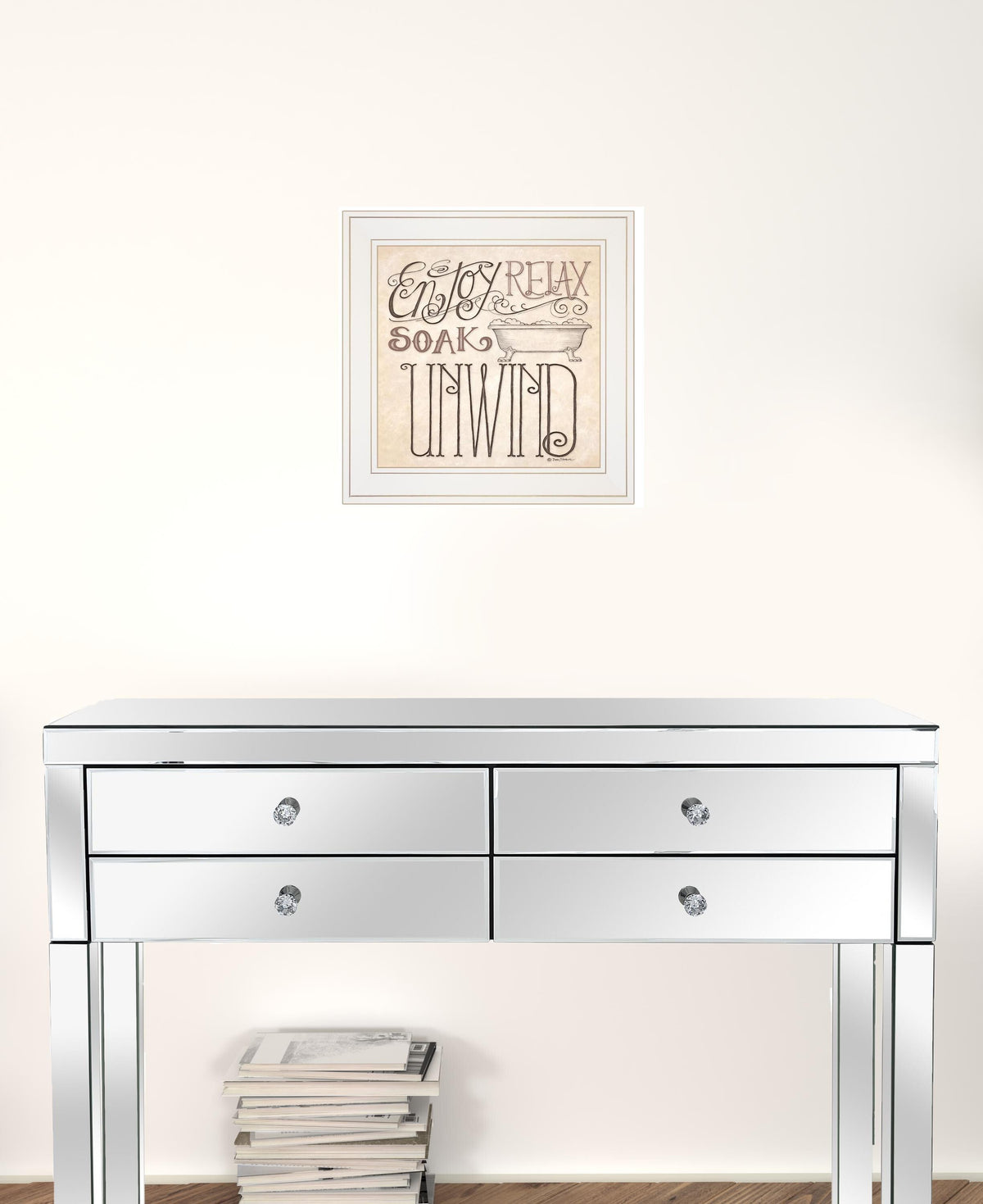 Set Of Two Soak and Unwind 2 White Framed Print Bathroom Wall Art LuxuryLifeWay Online Store
