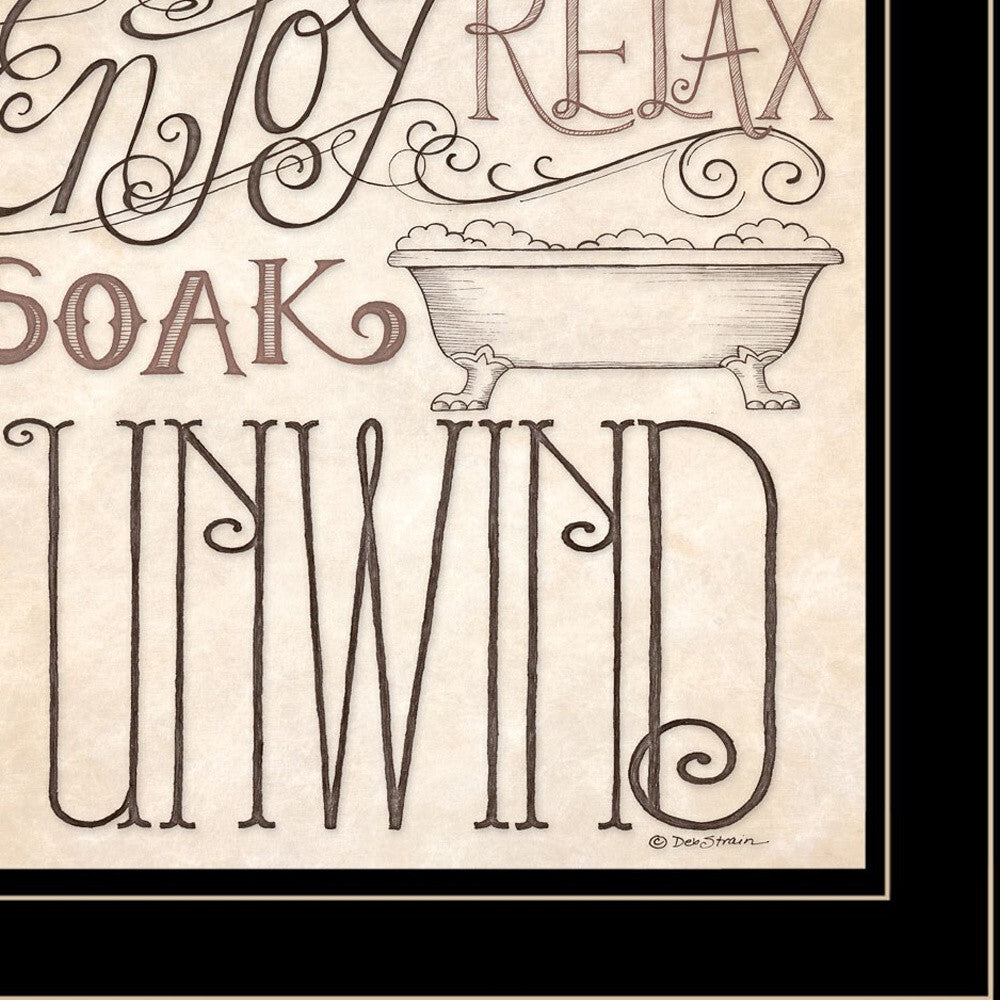 Set Of Two Soak and Unwind 3 Black Framed Print Bathroom Wall Art LuxuryLifeWay Online Store