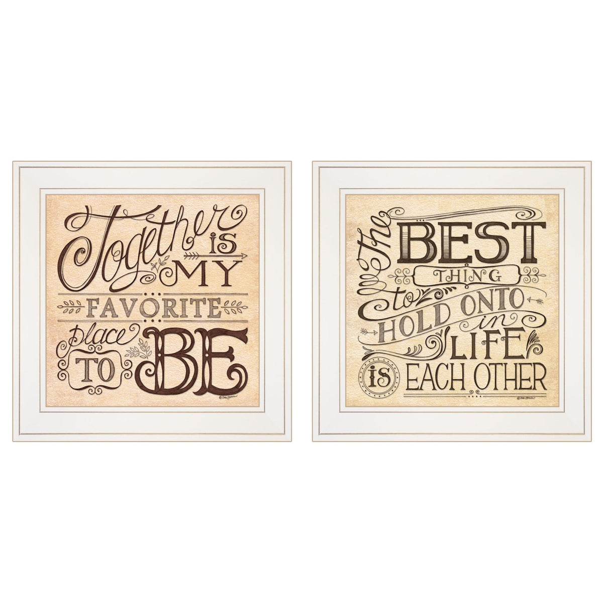 Set Of Two Together or Each Other 1 White Framed Print Wall Art LuxuryLifeWay Online Store