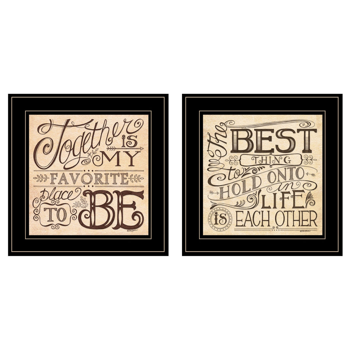 Set Of Two Together or Each Other 2 Black Framed Print Wall Art LuxuryLifeWay Online Store