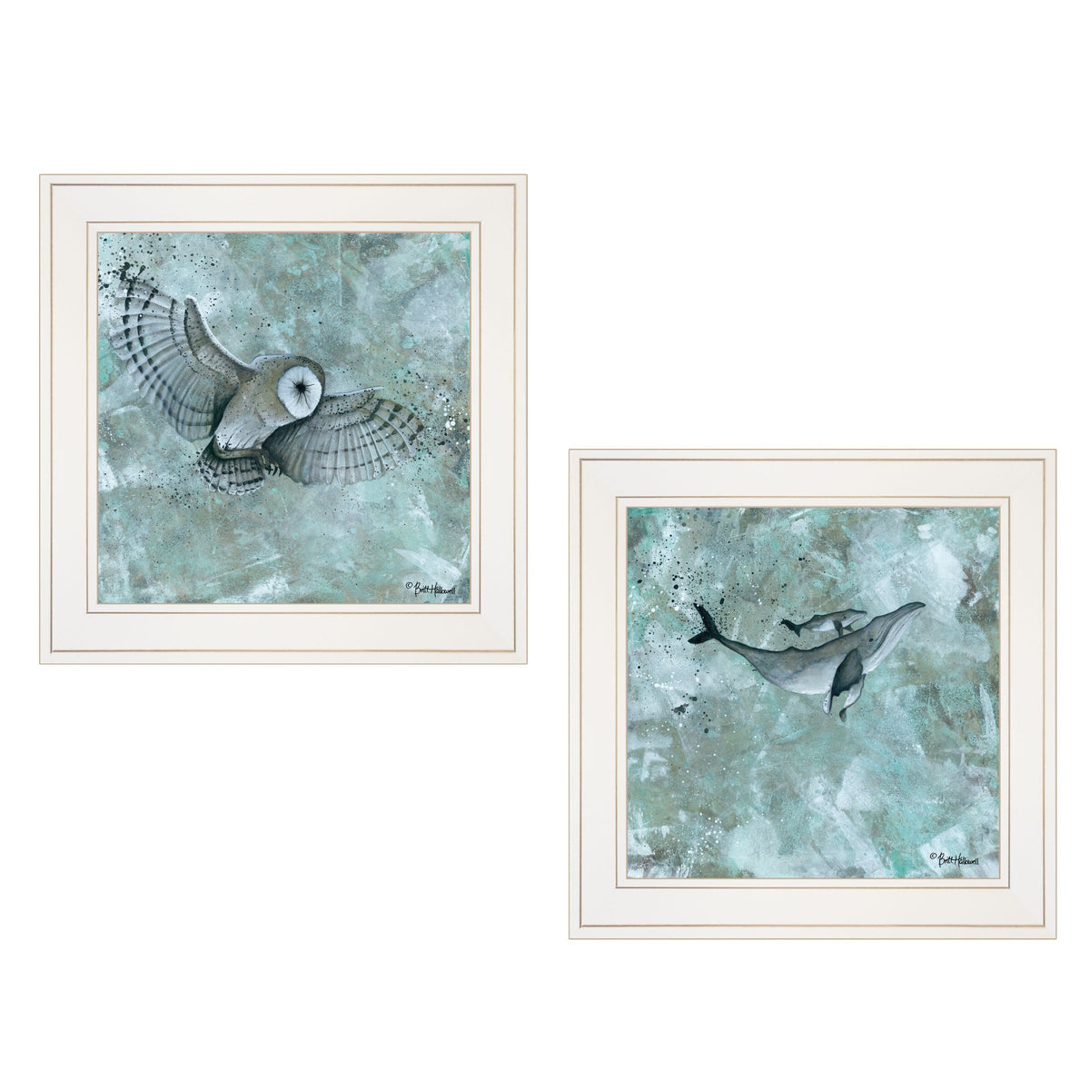 Set Of Two Wildlife 1 White Framed Print Wall Art LuxuryLifeWay Online Store