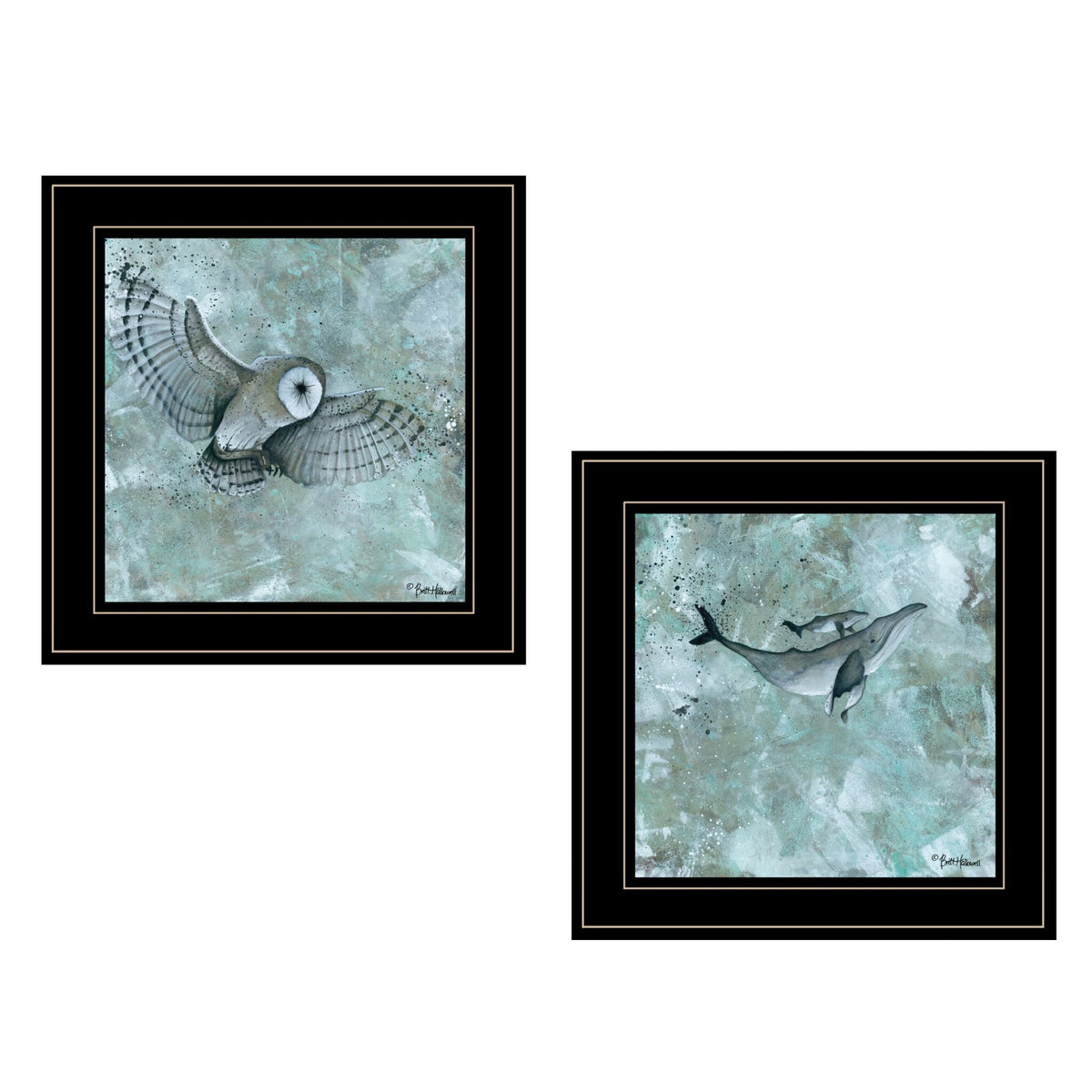 Set Of Two Wildlife 2 Black Framed Print Wall Art LuxuryLifeWay Online Store