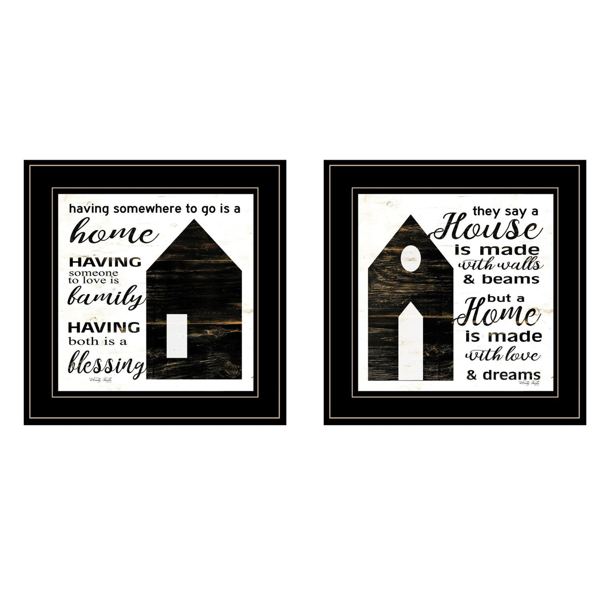 Set Of Two House or Blessing Black Framed Print Wall Art LuxuryLifeWay Online Store