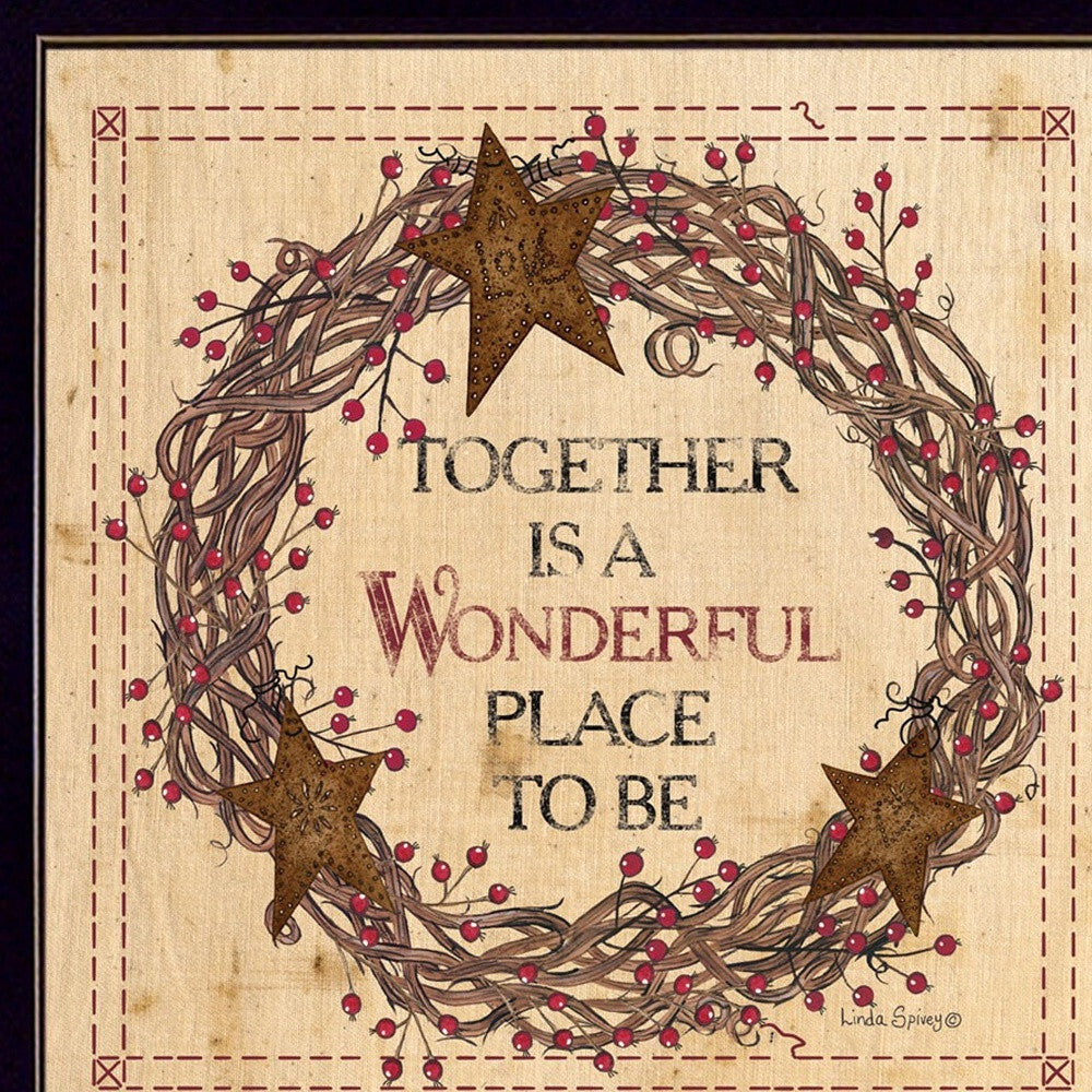 Set Of Two Together is a wonderful Place Black Framed Print Wall Art LuxuryLifeWay Online Store