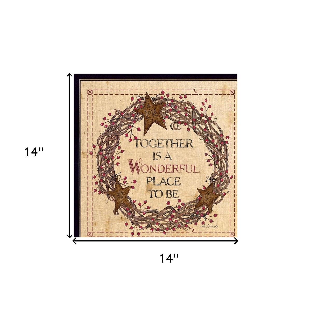 Set Of Two Together is a wonderful Place Black Framed Print Wall Art LuxuryLifeWay Online Store