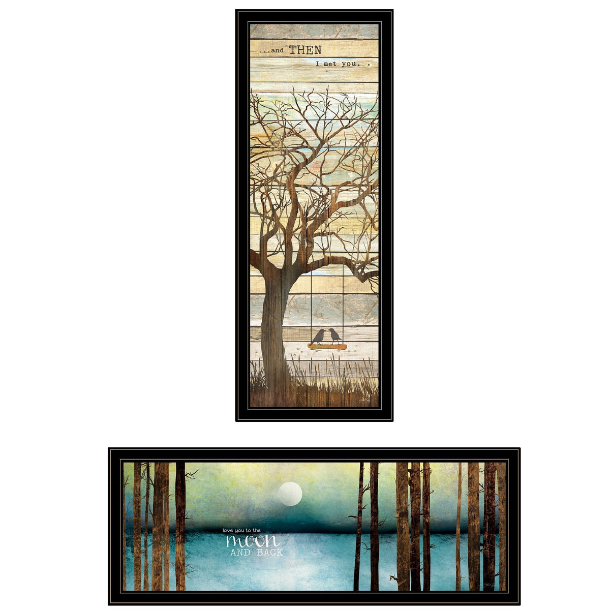 Set Of Two I met You or Living your Dreams 1 Black Framed Print Wall Art LuxuryLifeWay Online Store