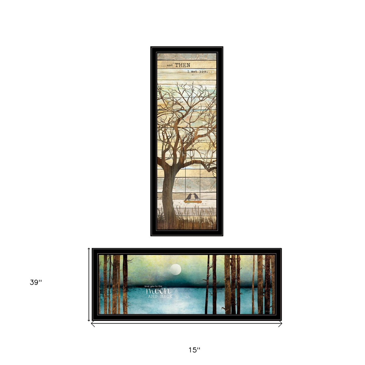 Set Of Two I met You or Living your Dreams 1 Black Framed Print Wall Art LuxuryLifeWay Online Store