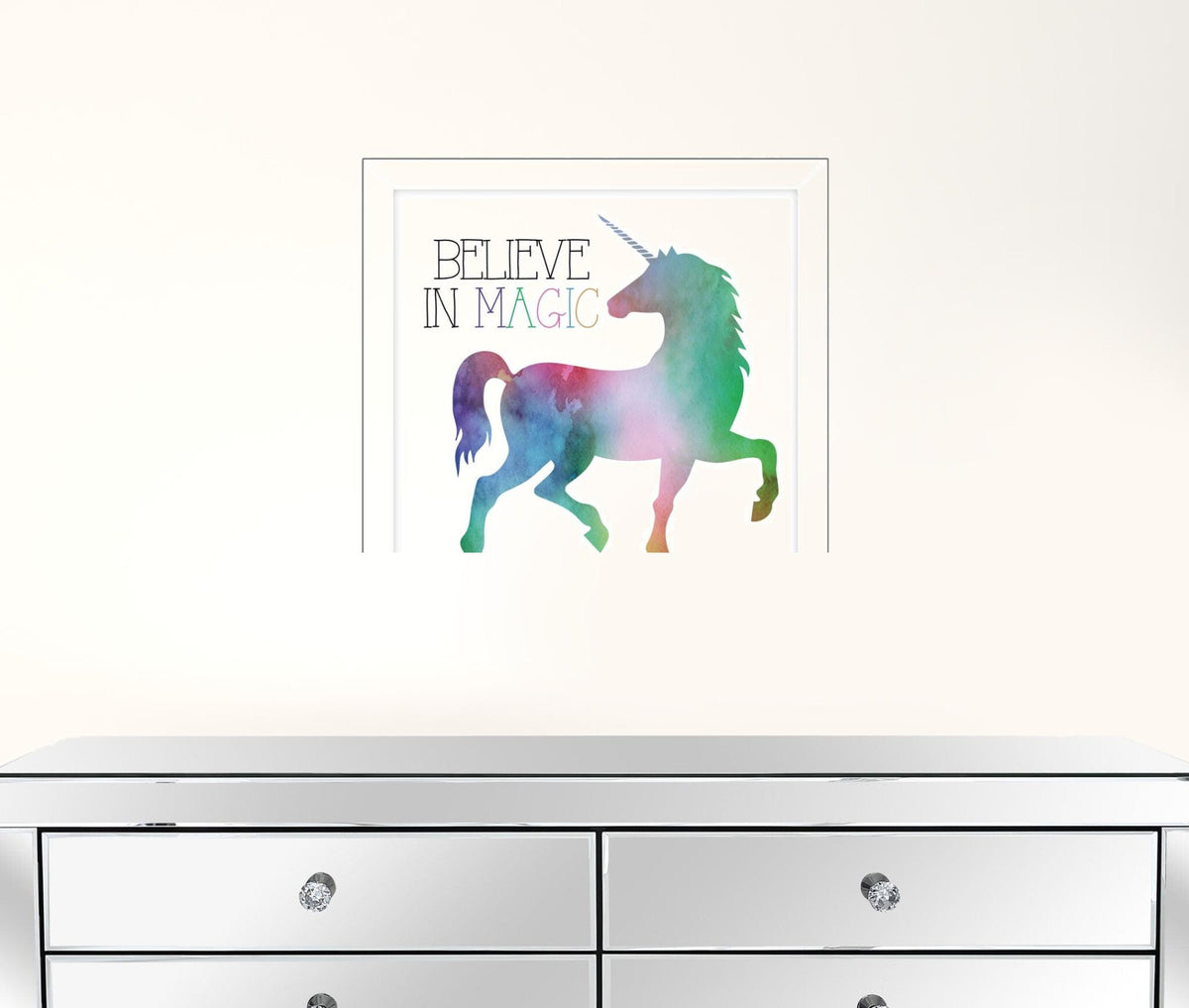 Set Of Two Believe in Magic White Framed Print Wall Art LuxuryLifeWay Online Store