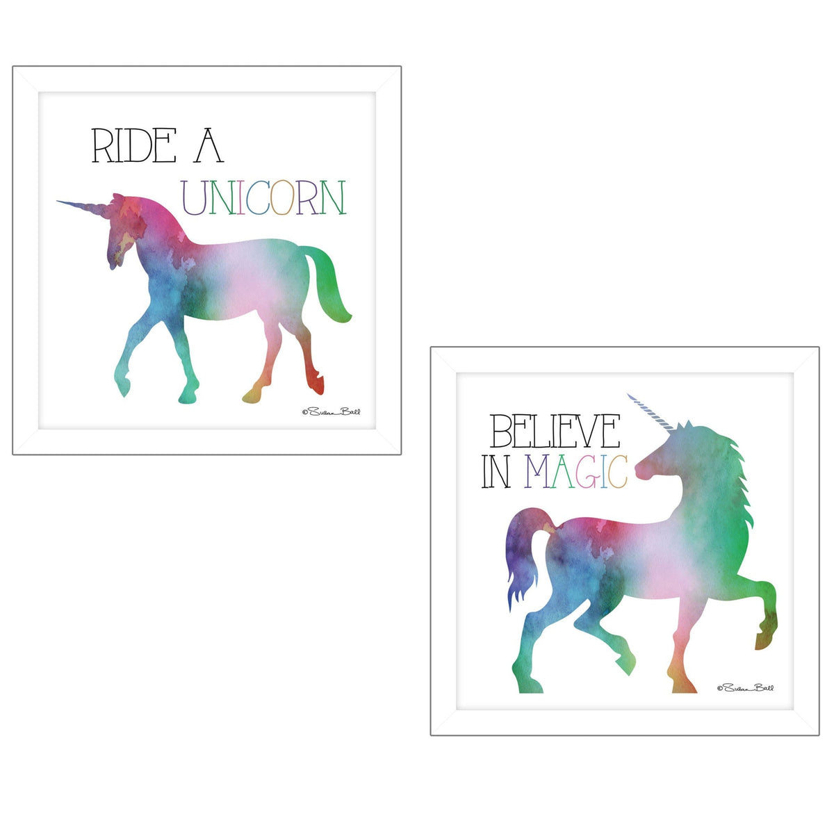 Set Of Two Believe in Magic White Framed Print Wall Art LuxuryLifeWay Online Store