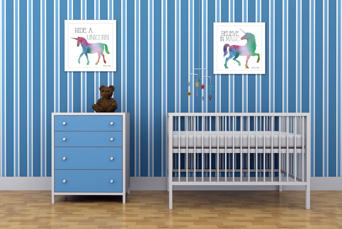 Set Of Two Believe in Magic White Framed Print Wall Art LuxuryLifeWay Online Store