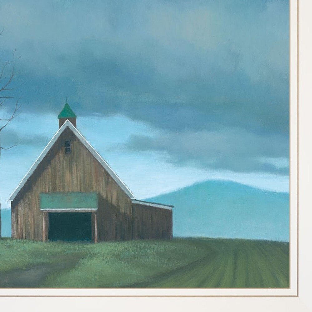 Set Of Two Two Barnscapes 1 White Framed Print Wall Art LuxuryLifeWay Online Store