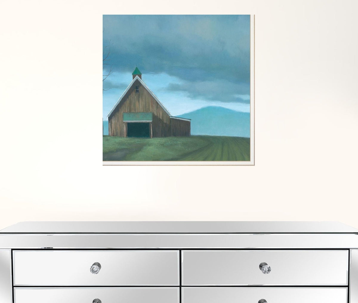 Set Of Two Two Barnscapes 1 White Framed Print Wall Art LuxuryLifeWay Online Store