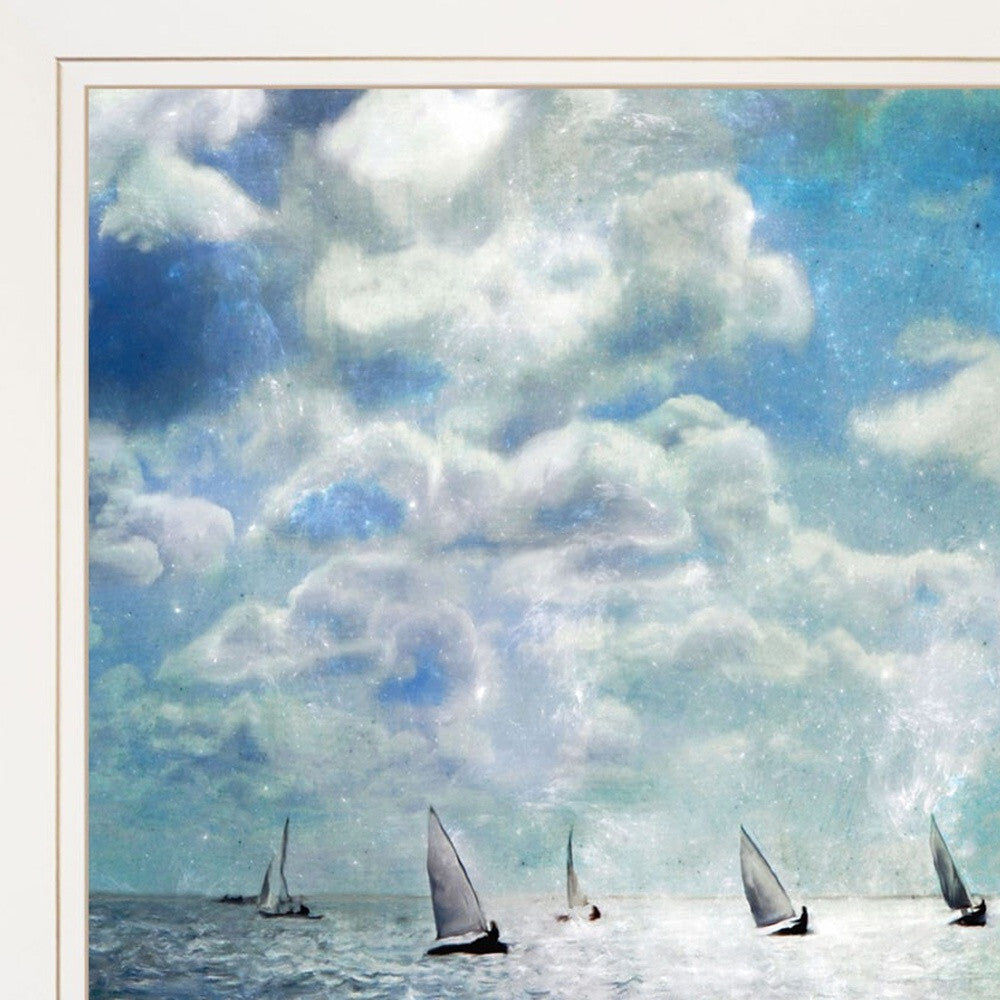 Set Of Two Sailboat Marina 2 White Framed Print Wall Art LuxuryLifeWay Online Store