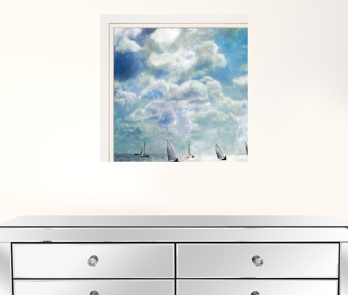Set Of Two Sailboat Marina 2 White Framed Print Wall Art LuxuryLifeWay Online Store