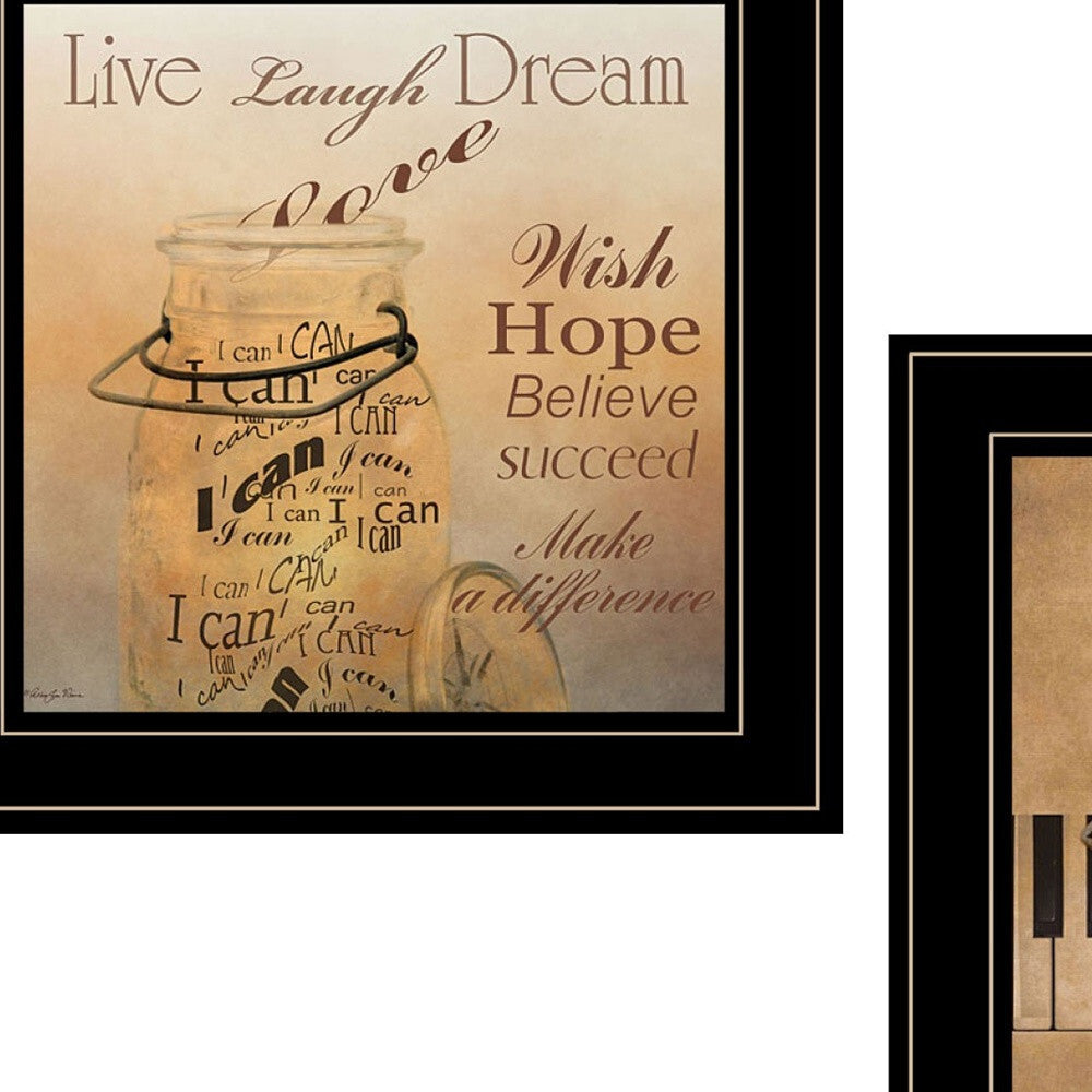 Set Of Two Music 2 Black Framed Print Wall Art LuxuryLifeWay Online Store