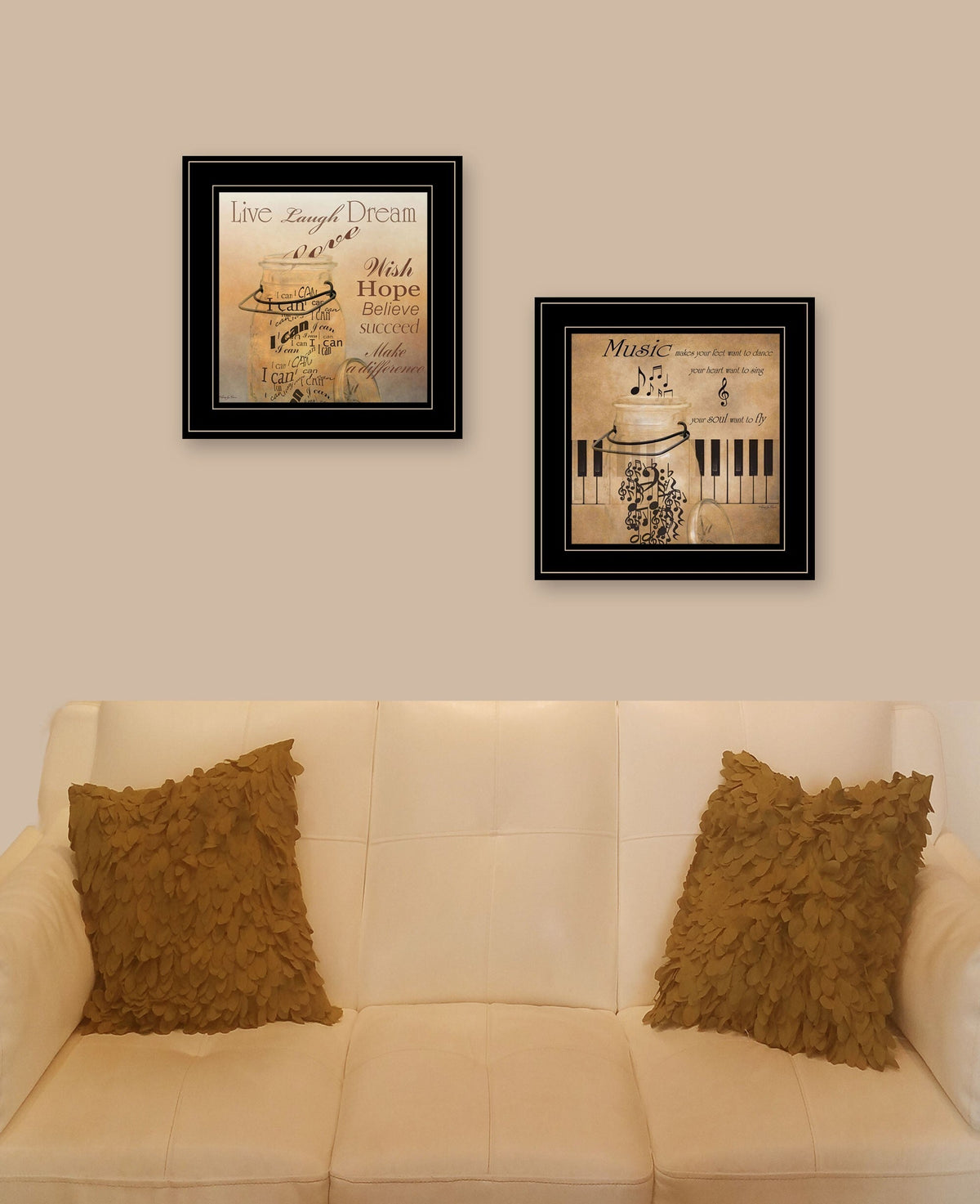Set Of Two Music 2 Black Framed Print Wall Art LuxuryLifeWay Online Store