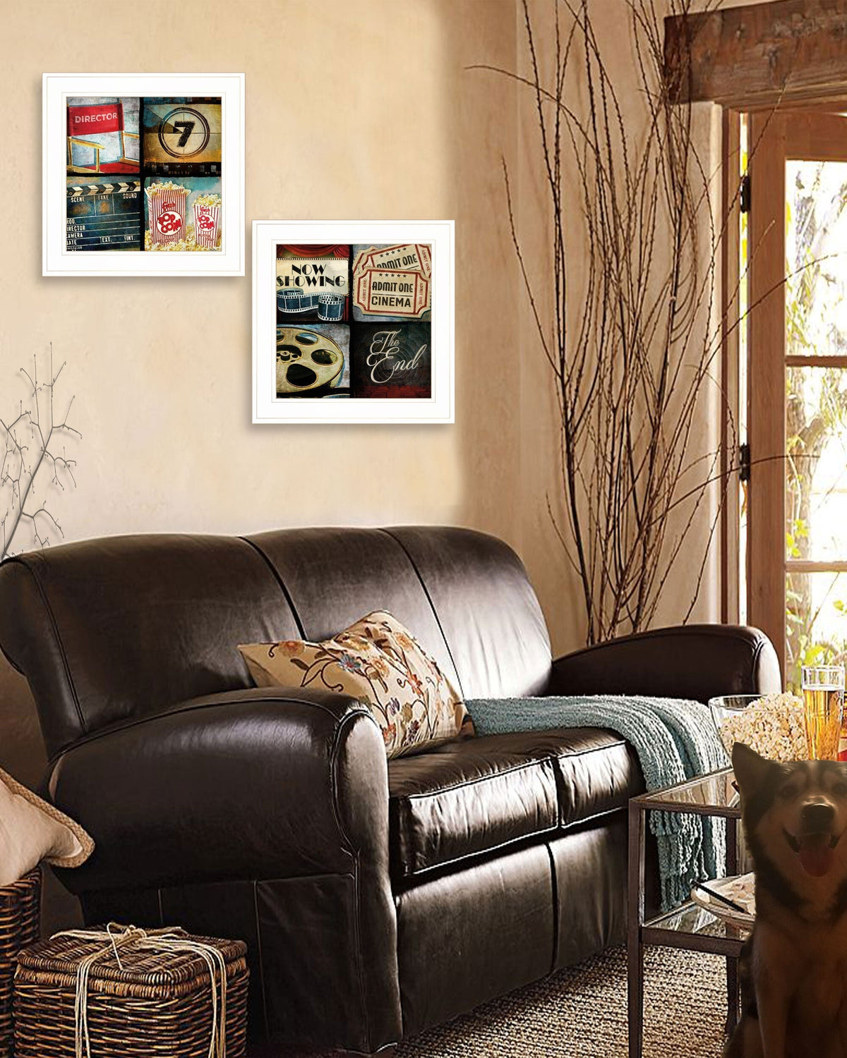 Set Of Two At The Movies 1 White Framed Print Wall Art LuxuryLifeWay Online Store