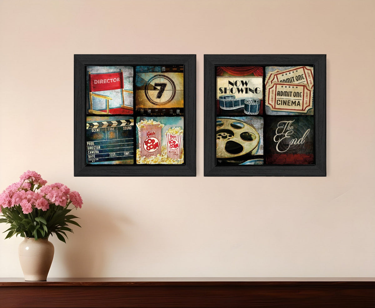 Set Of Two At The Movies 2 Black Framed Print Wall Art LuxuryLifeWay Online Store