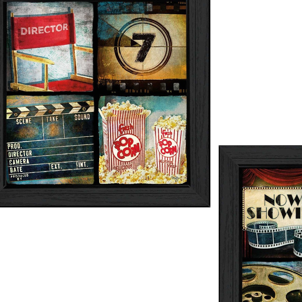 Set Of Two At The Movies 2 Black Framed Print Wall Art LuxuryLifeWay Online Store