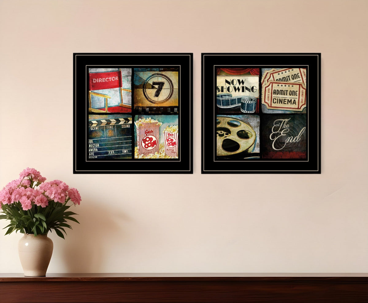 Set Of Two At The Movies Black Framed Print Wall Art LuxuryLifeWay Online Store