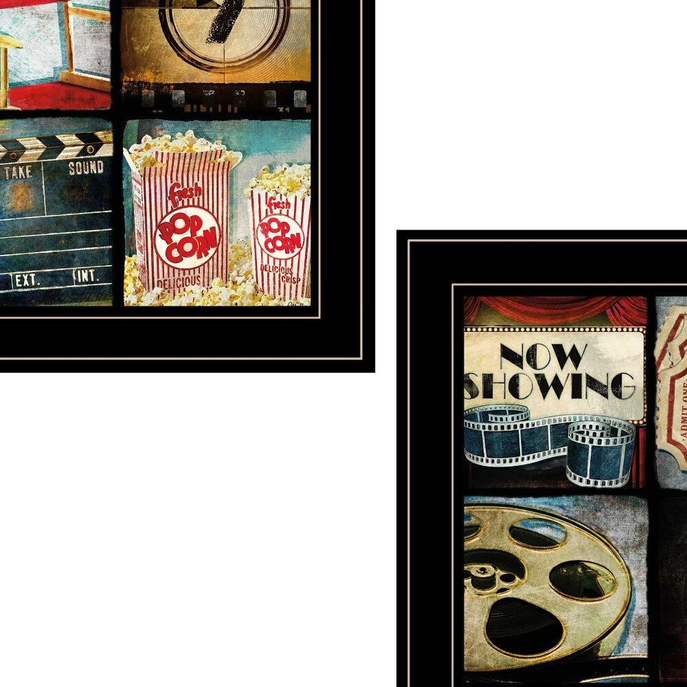 Set Of Two At The Movies Black Framed Print Wall Art LuxuryLifeWay Online Store