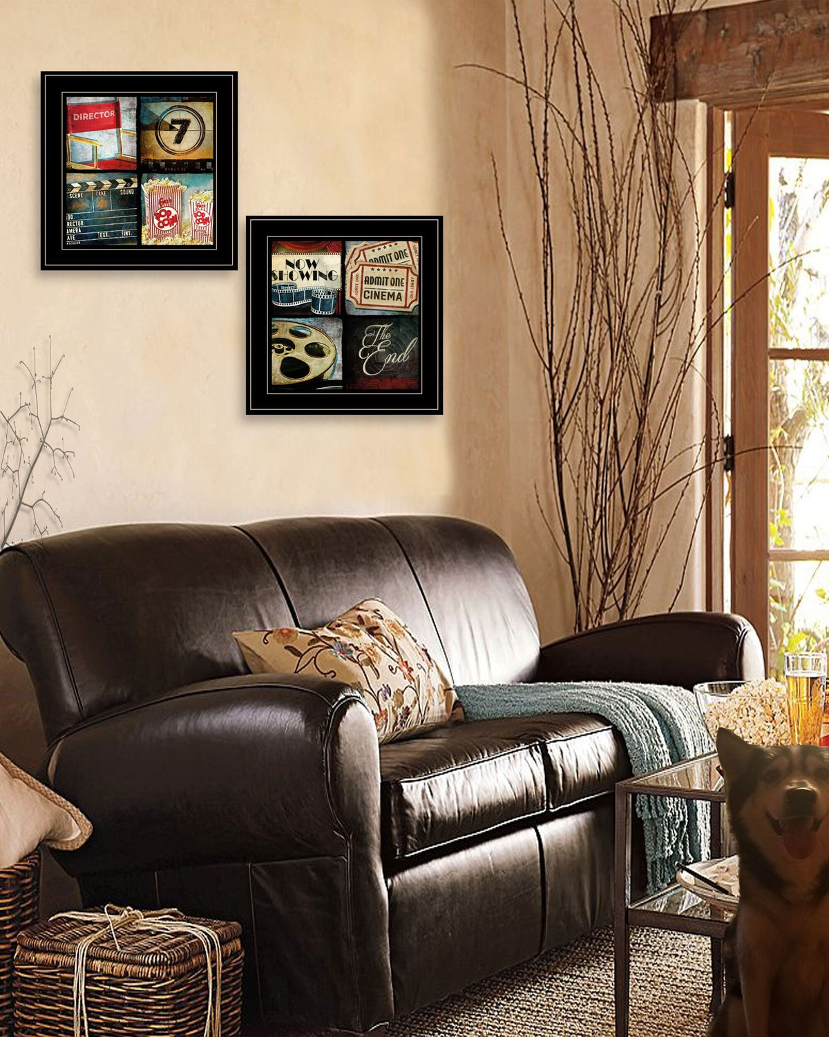 Set Of Two At The Movies Black Framed Print Wall Art LuxuryLifeWay Online Store